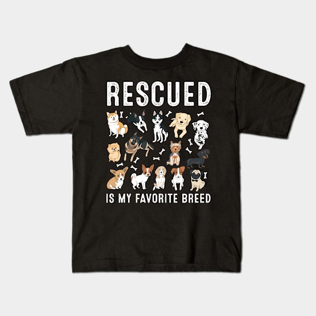 Dog Lovers for Women Men Kids - Rescue Dog Kids T-Shirt by folidelarts